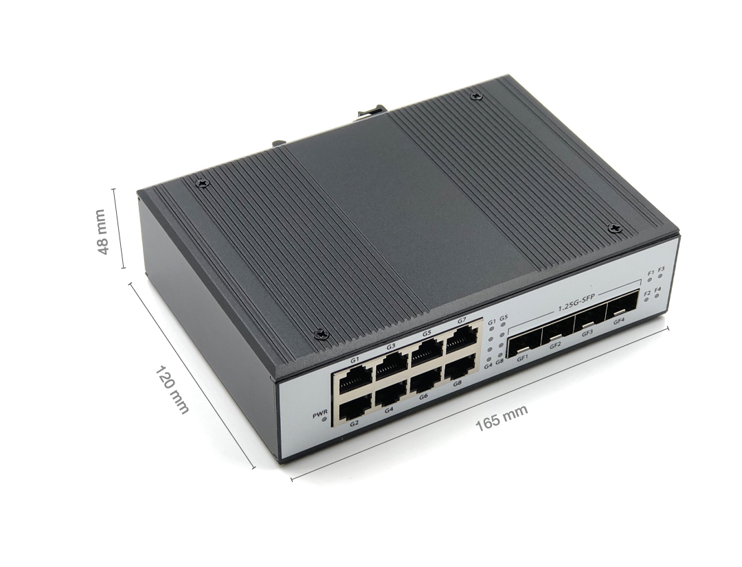 Industrial Gigabit Ethernet Switch 8 Port + 4 SFP